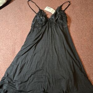 New! Maxmoda Black Lace Top Night Gown Size XL